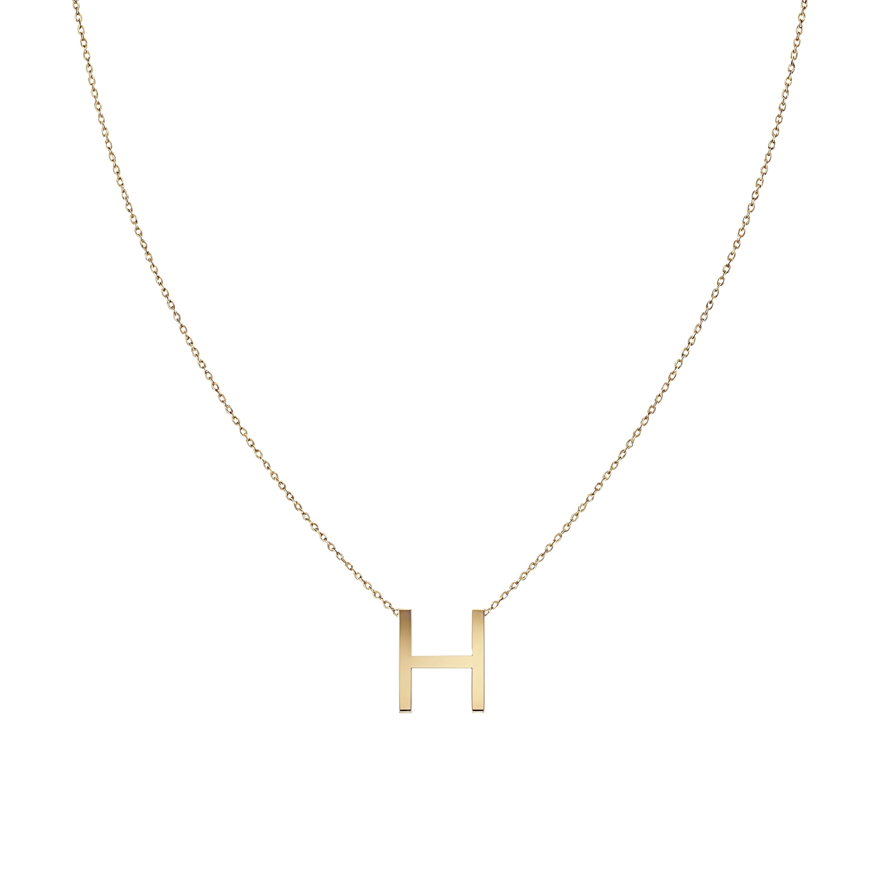 Collar Signa ‘H’ Plata con acabado en Oro 18K