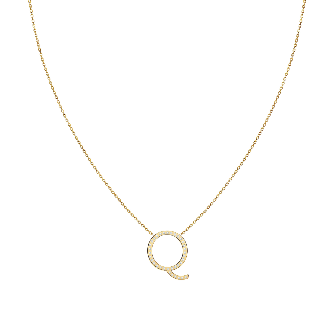 Collar Signa ‘Q’ Oro 10k con Diamantes