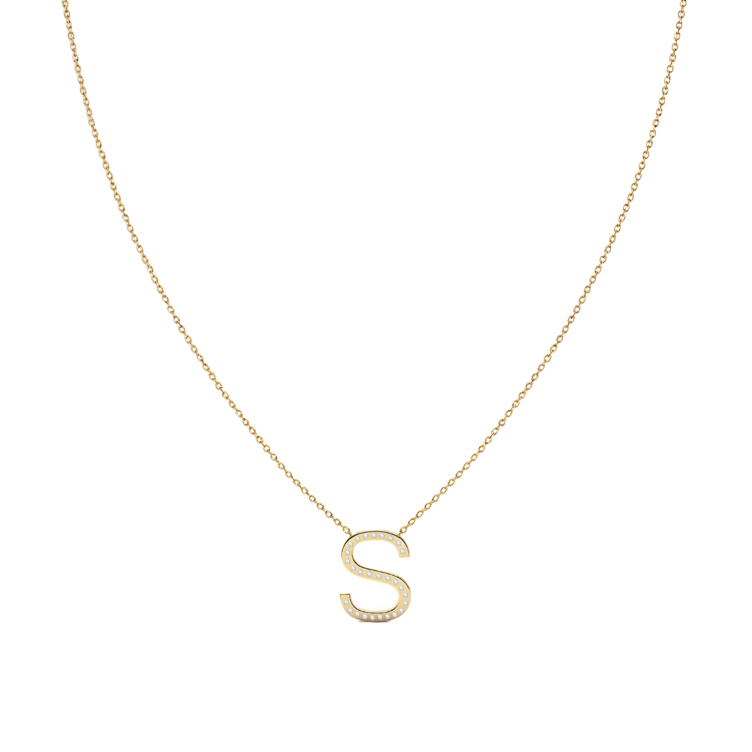 Collar Signa ‘S’ Oro 10k con Diamantes