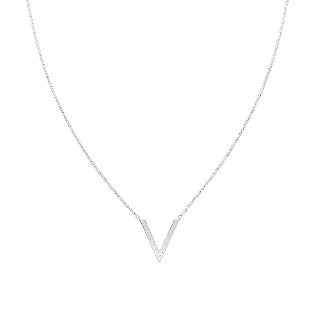 Collar Signa ‘V’ Oro 10k con Diamantes