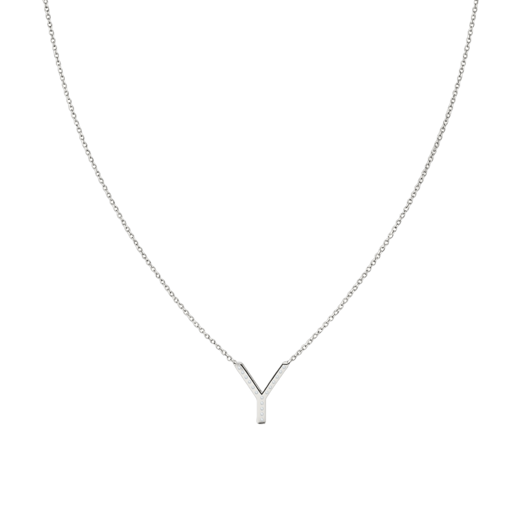 Collar Signa ‘Y’ Oro 10k con Diamantes