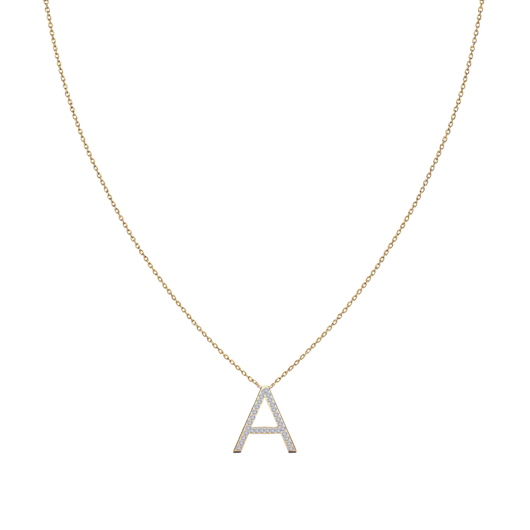 Collar Signa ‘A’ Plata con acabado en Oro 18K