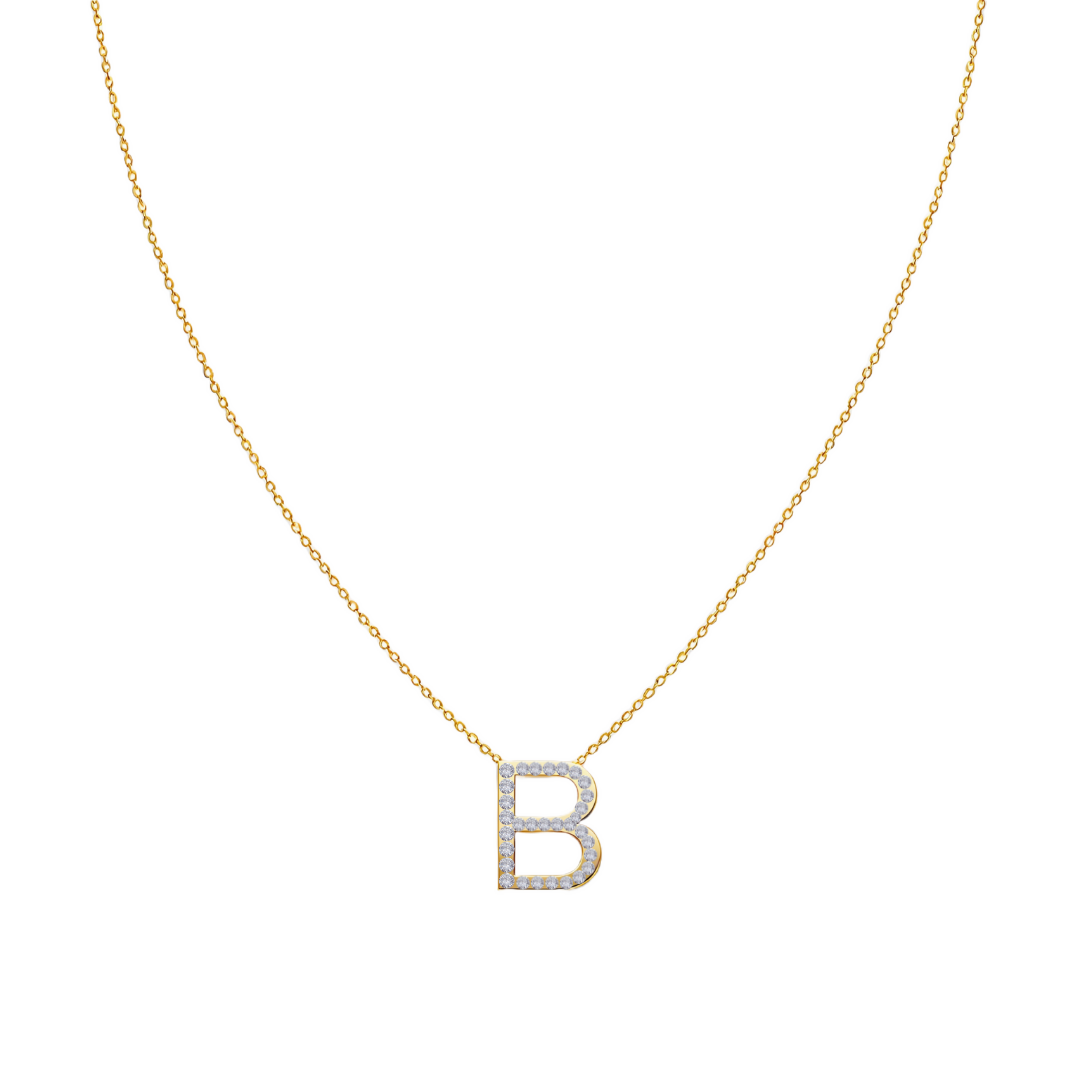 Collar Signa ‘B’ Plata con acabado en Oro 18K