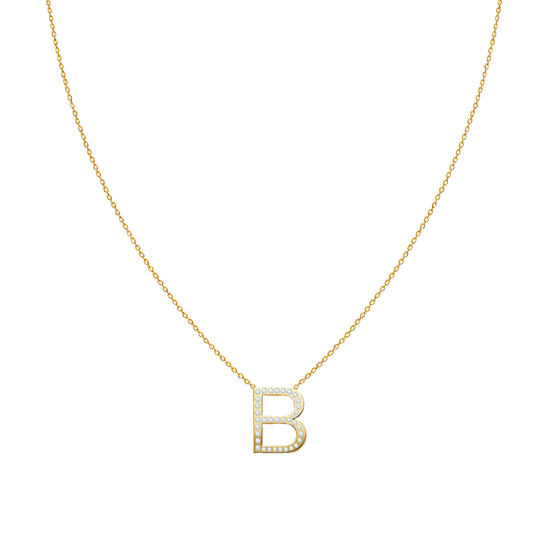 Collar Signa ‘B’ Oro 10k con Diamantes