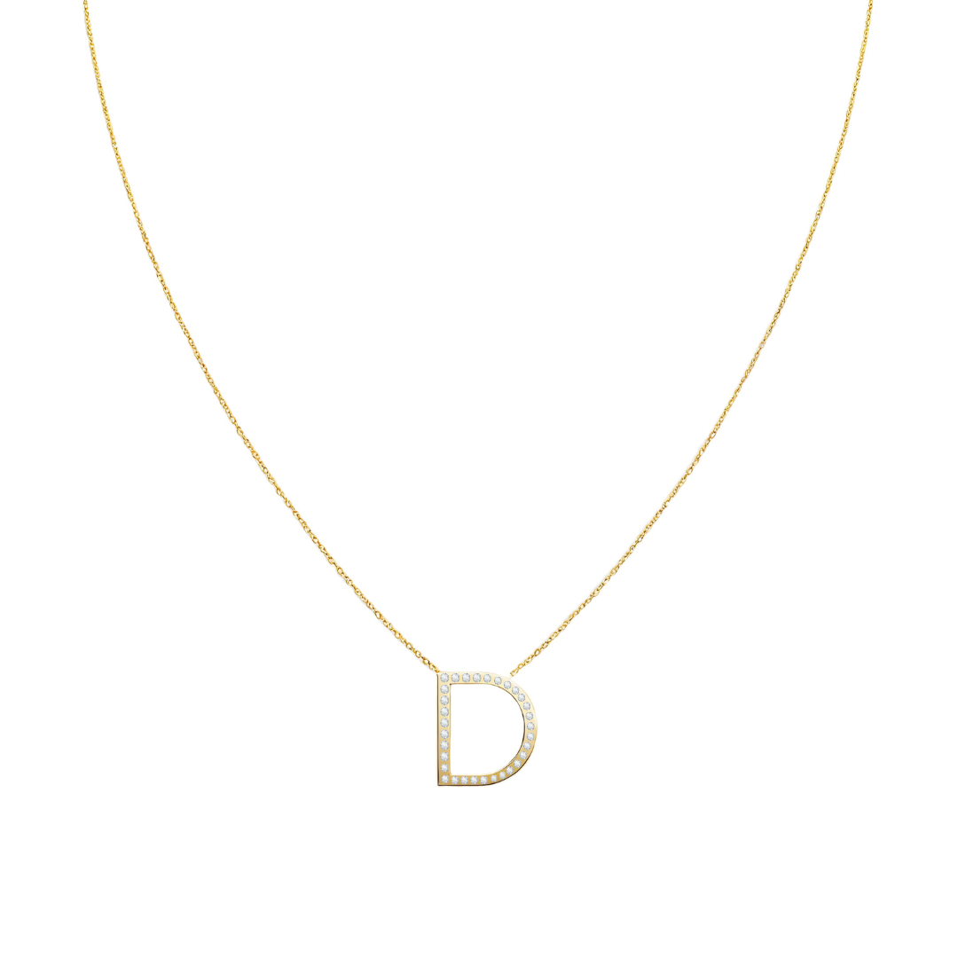 Collar Signa ‘D’ Oro 10k con Diamantes