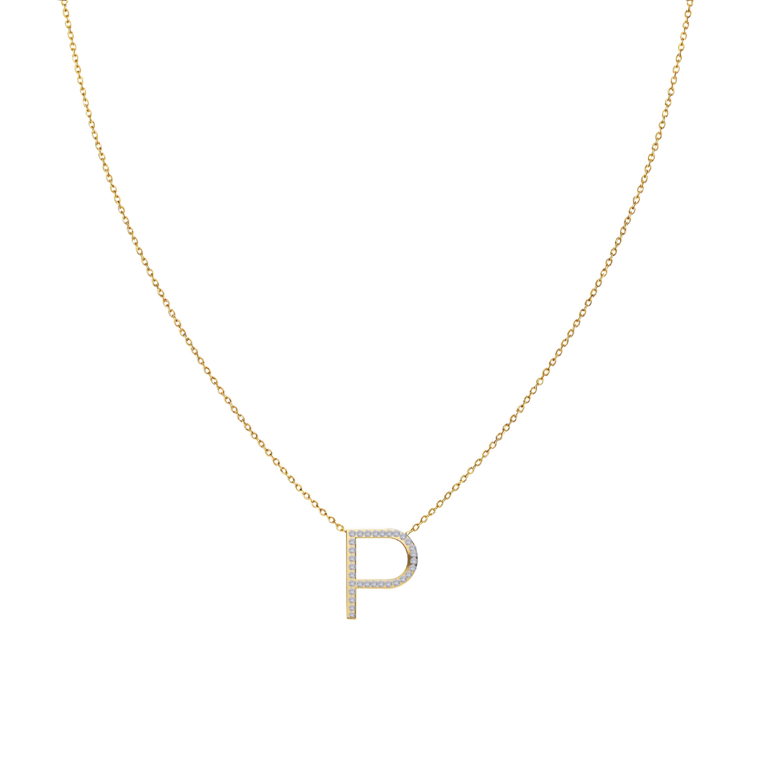 Collar Signa ‘P’ Plata con acabado en Oro 18K